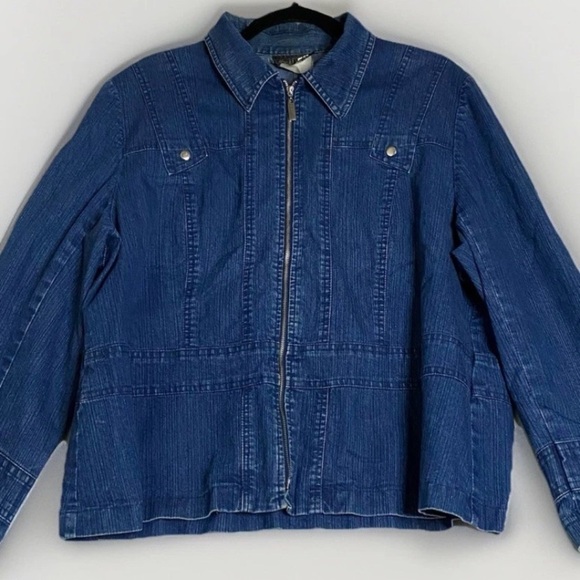 Denim Jacket Sz Small Blue Jean Jacket No Pockets Miss Alliage Canadian Designer - Picture 1 of 6
